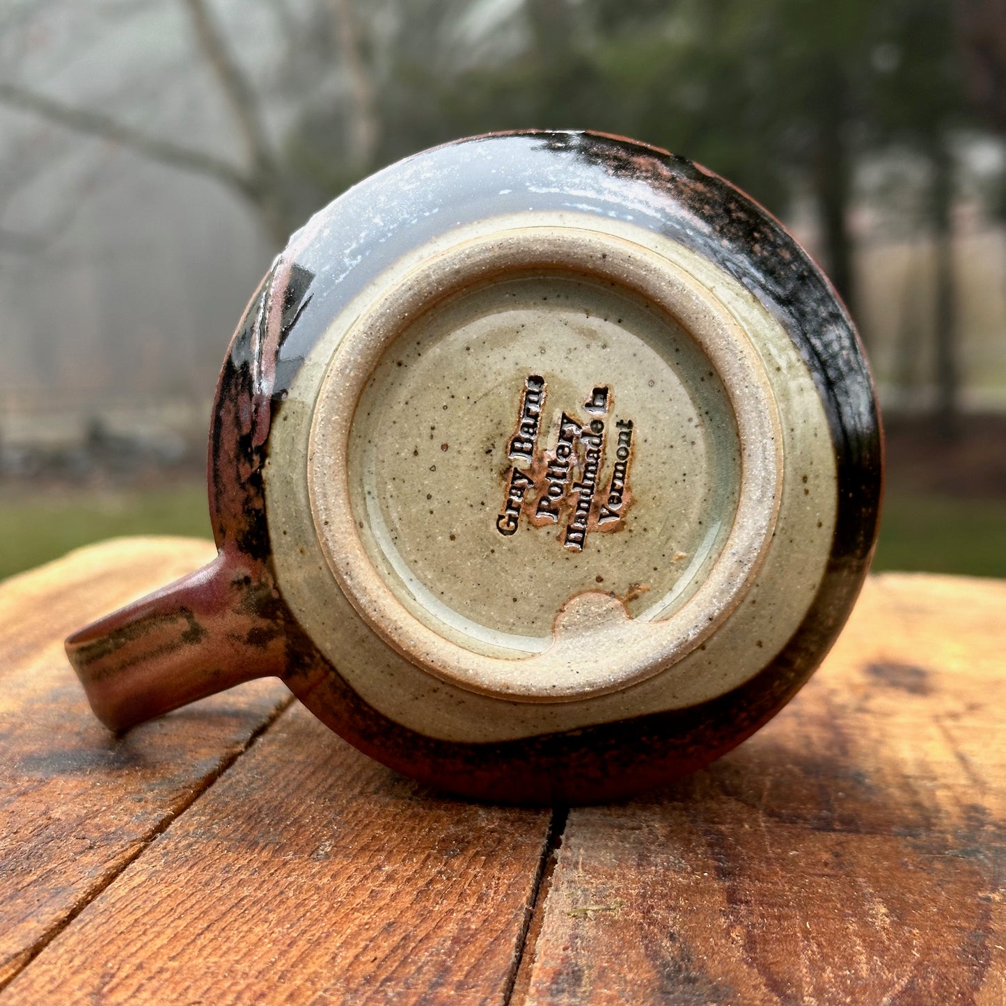 Evergreen Black Slipware Angle Mug