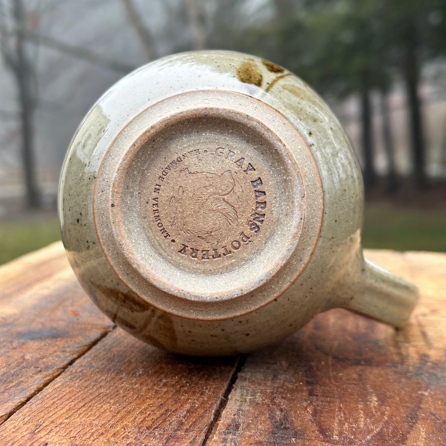 Iron Brushwork Celadon Garden Mug