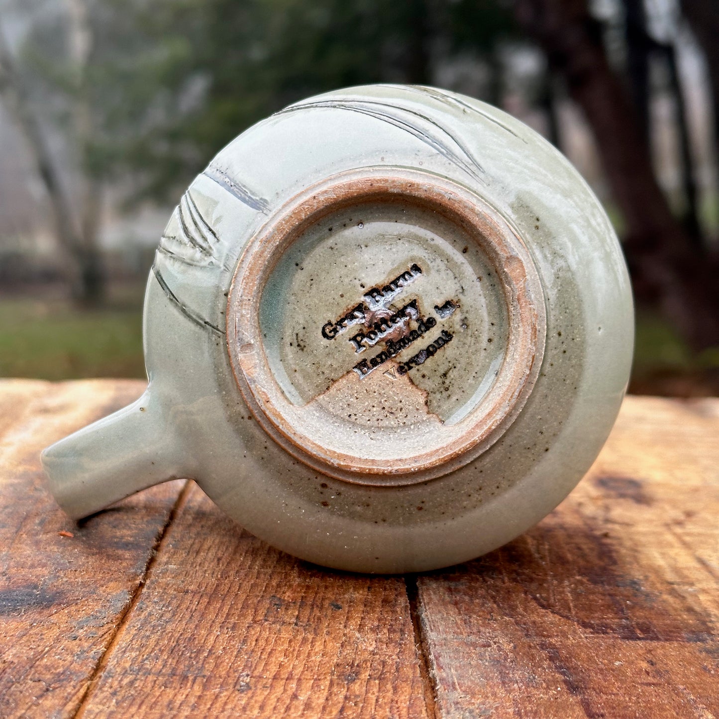 Evergreen Celadon Slipware Angle Mug