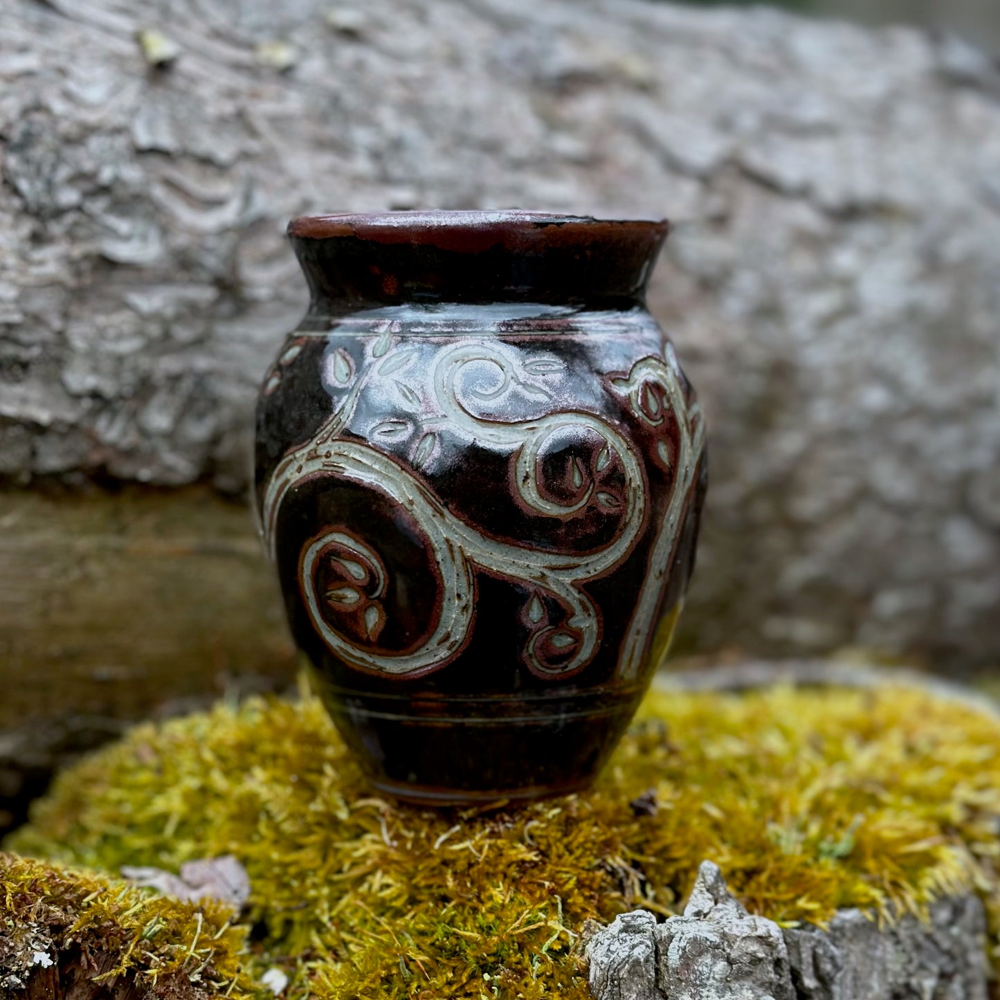 Small Black Vine Vase