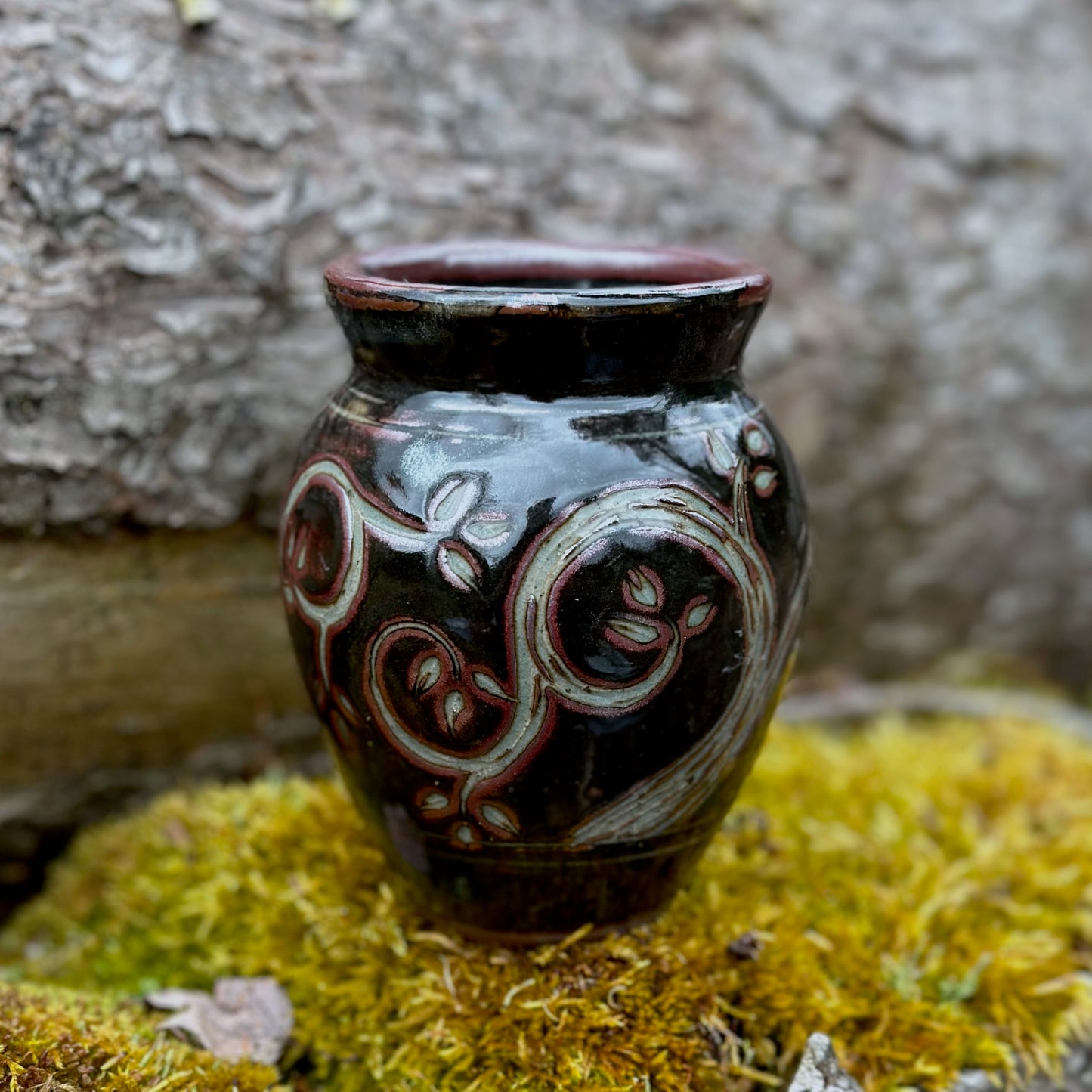 Small Black Vine Vase