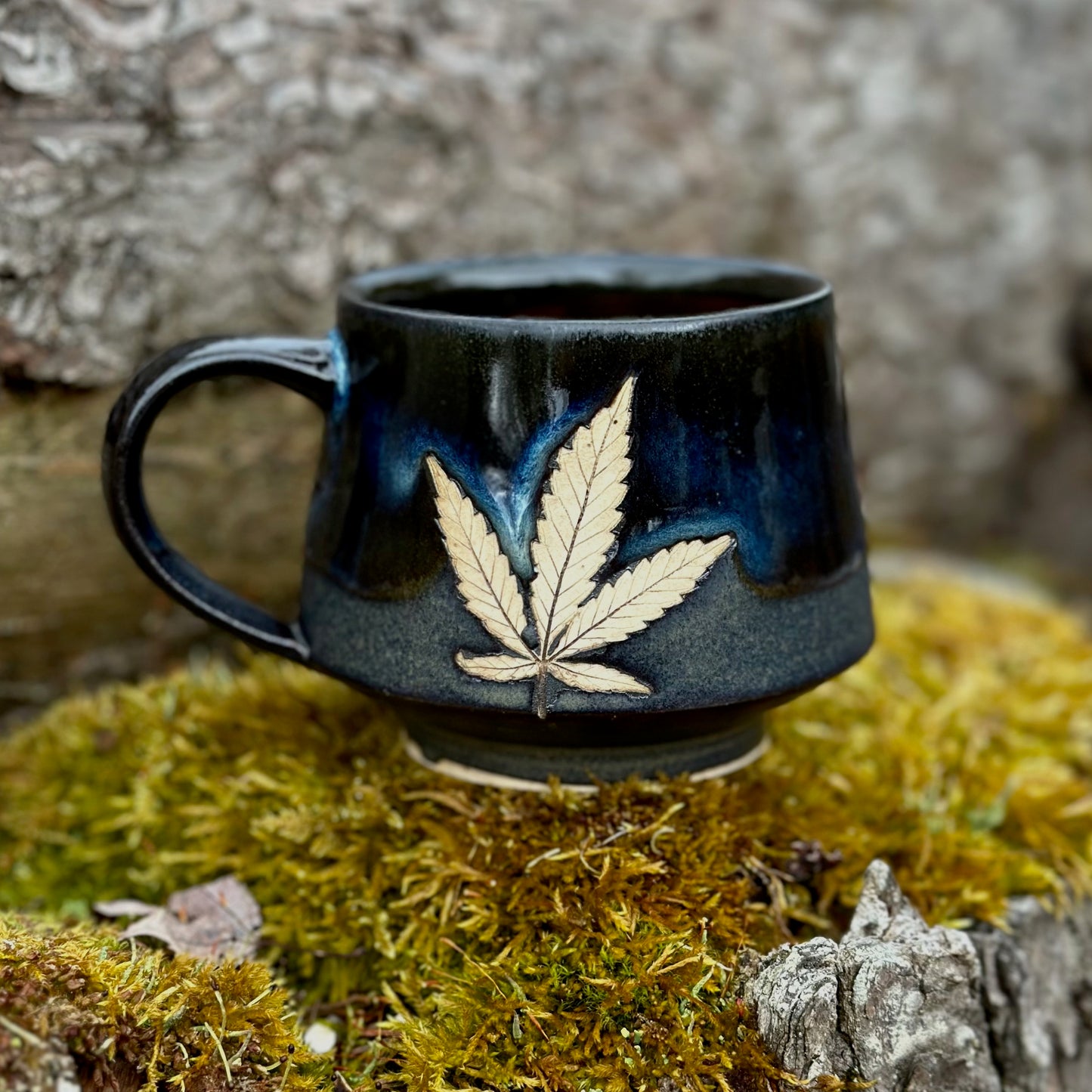 Vermont Cannabis Leaf Mug in Chicory 12oz