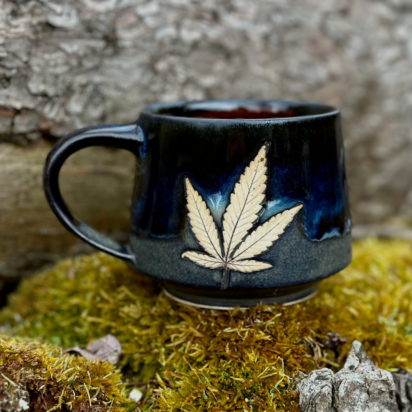 Vermont Cannabis Leaf Mug in Chicory 12oz