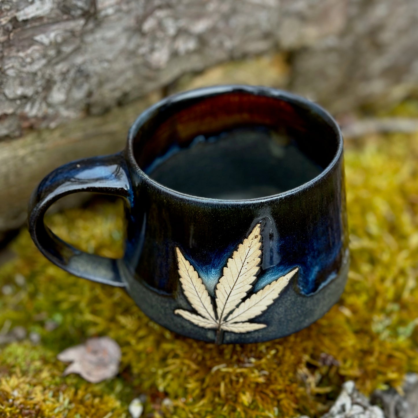 Vermont Cannabis Leaf Mug in Chicory 12oz