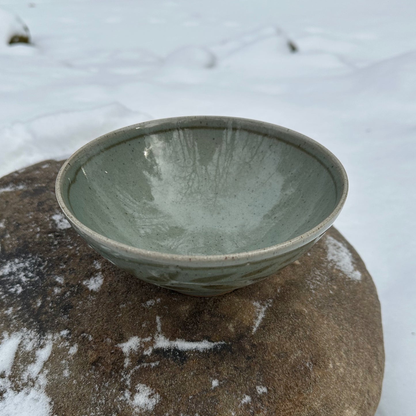 Celadon Iron Brushwork Cereal Bowl