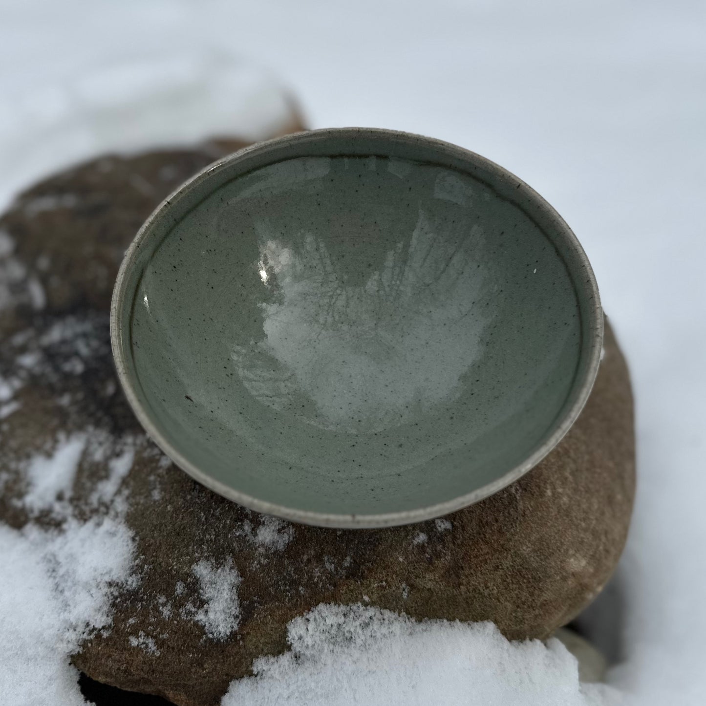 Celadon Iron Brushwork Cereal Bowl