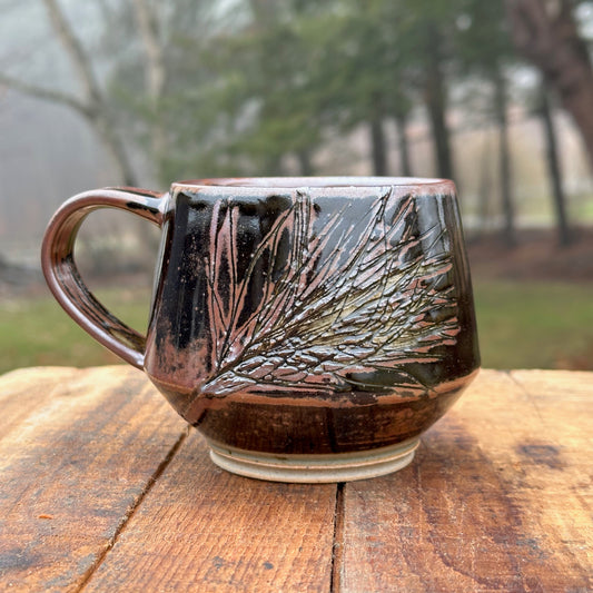 Evergreen Black Slipware Angle Mug