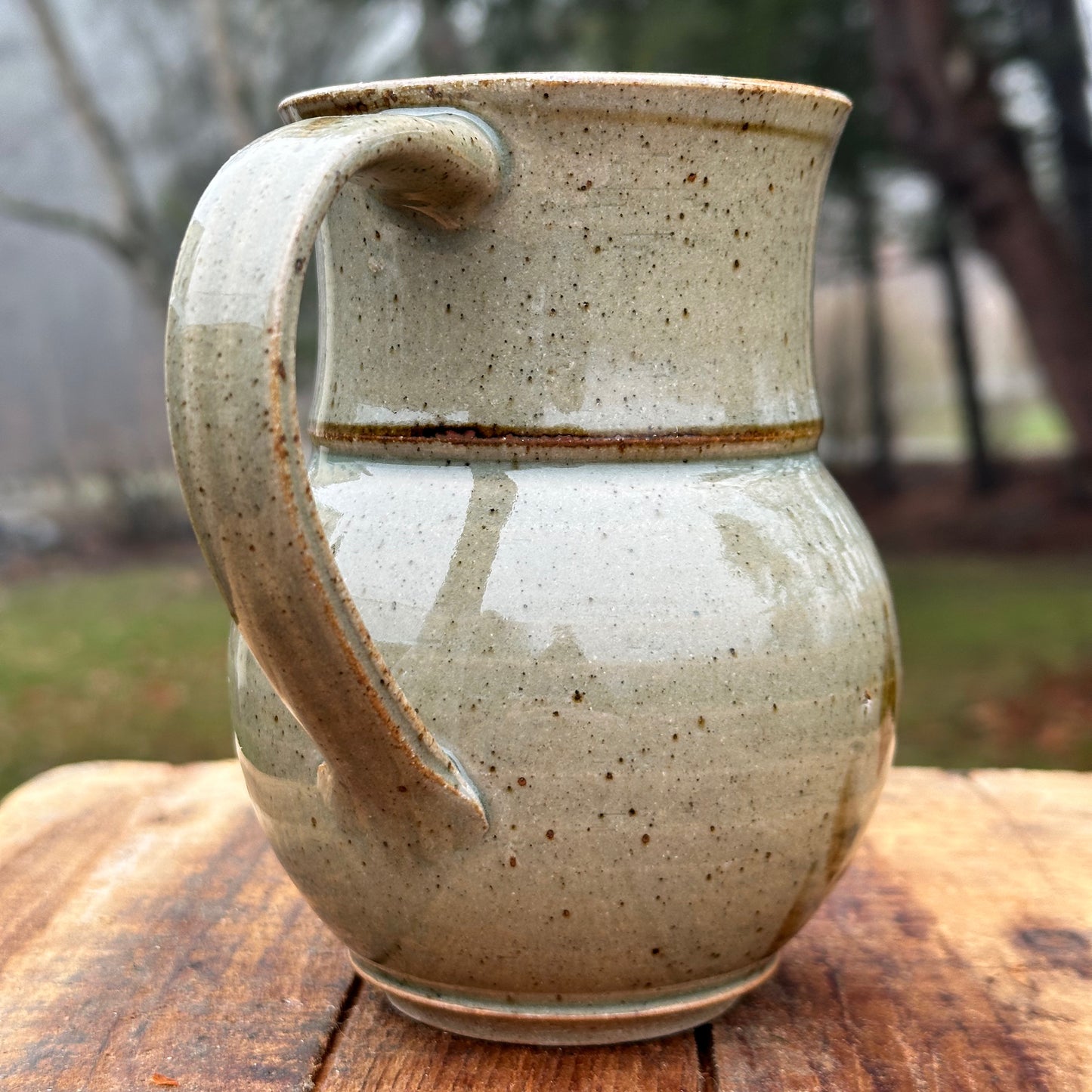 Iron Brushwork Celadon Garden Mug