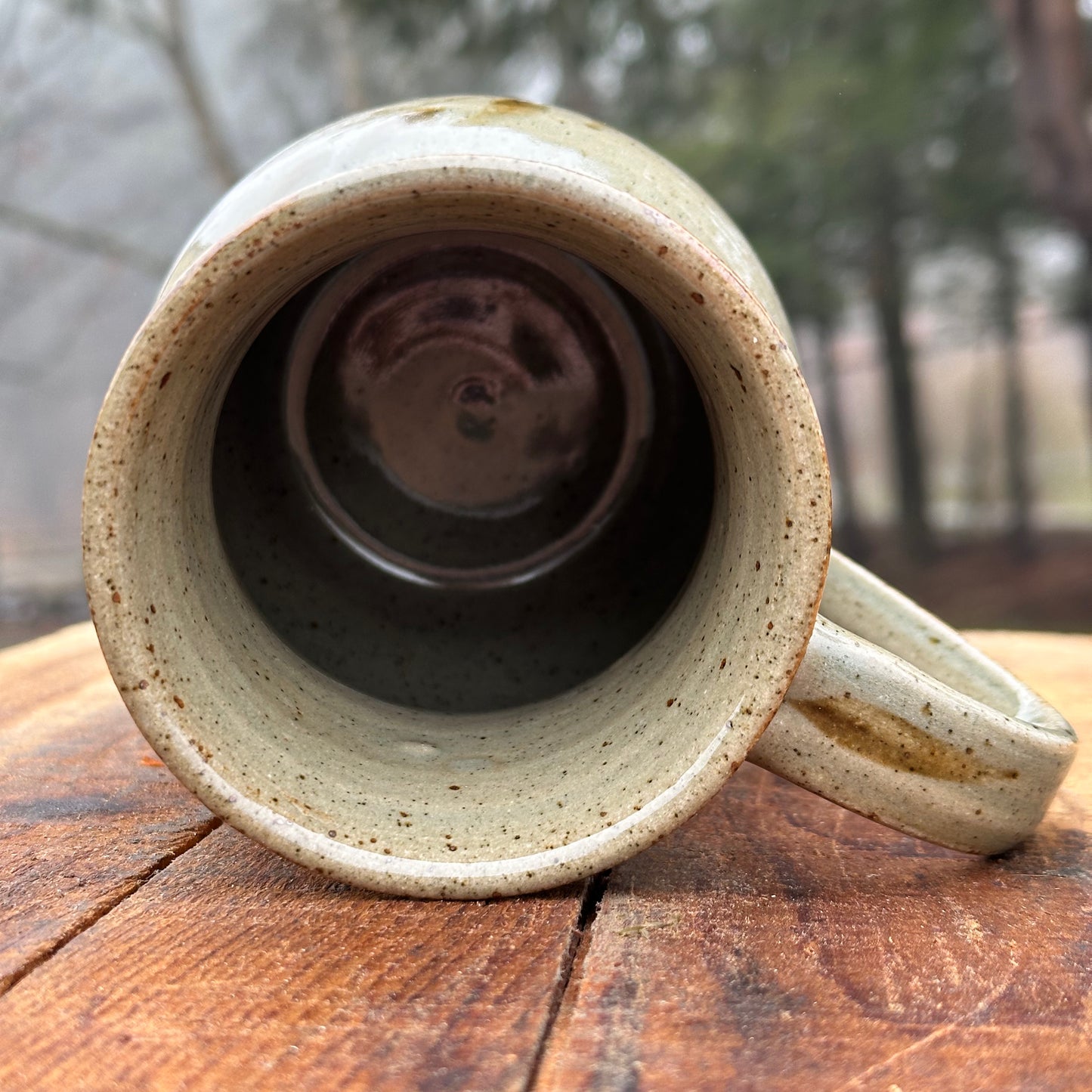 Iron Brushwork Celadon Garden Mug