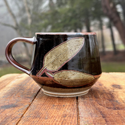 Sage Black Slipware Angle Mug