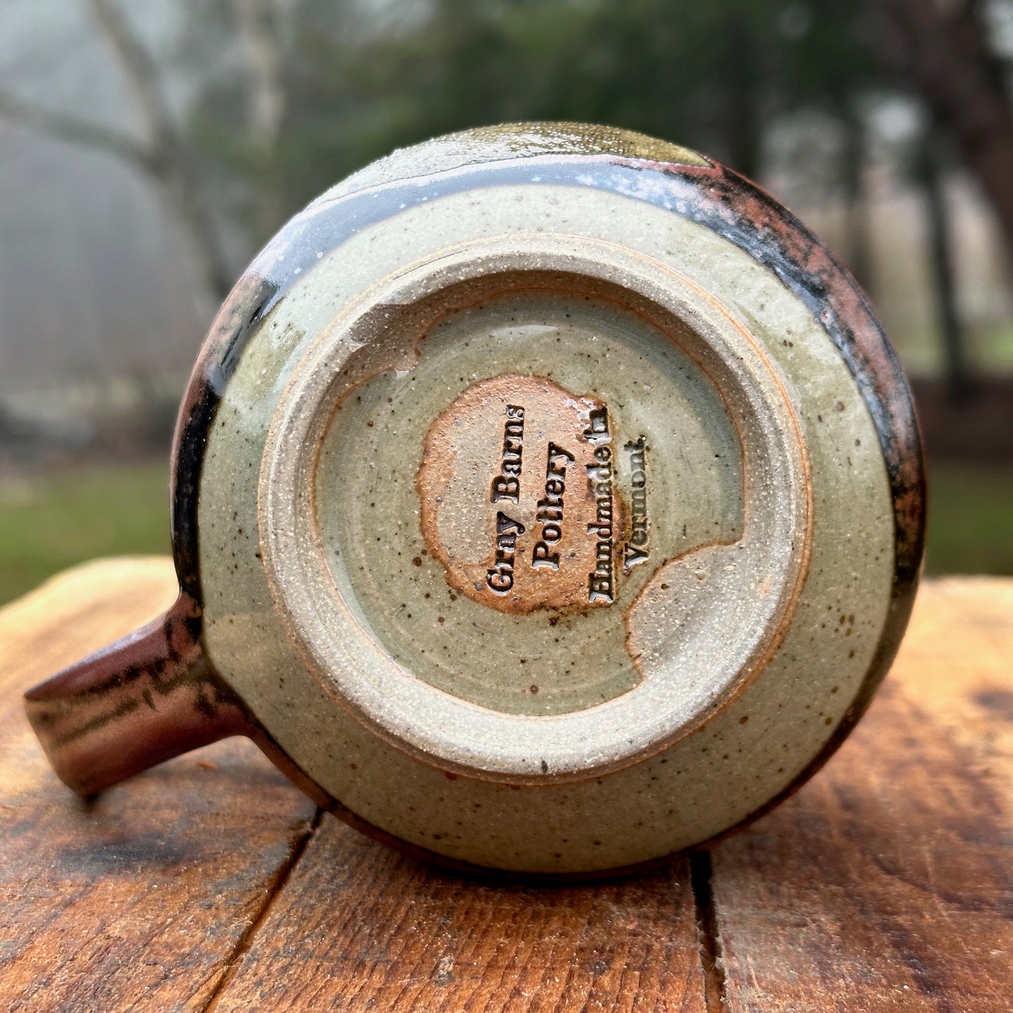 Sage Black Slipware Angle Mug