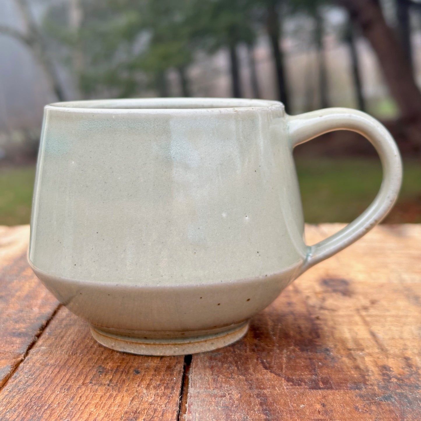 Sage Celadon Slipware Angle Mug