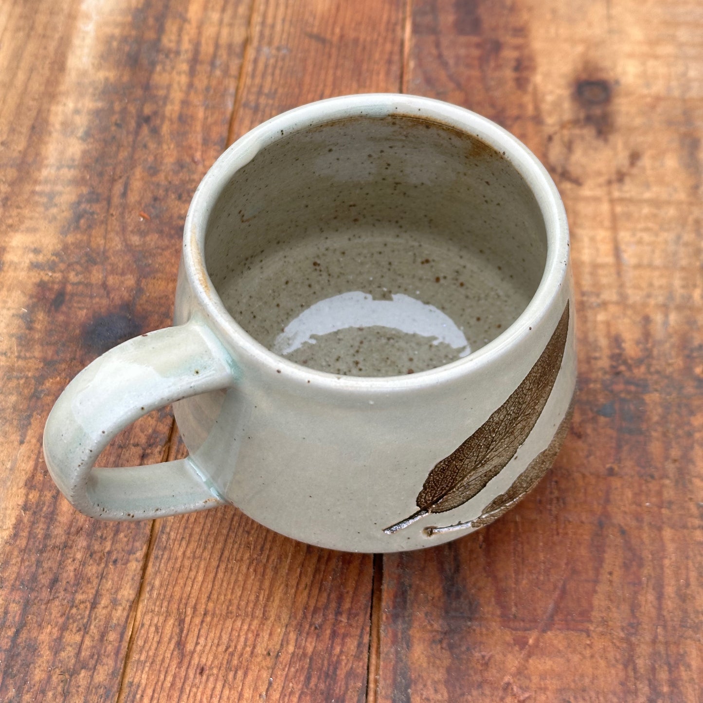 Sage Celadon Slipware Angle Mug