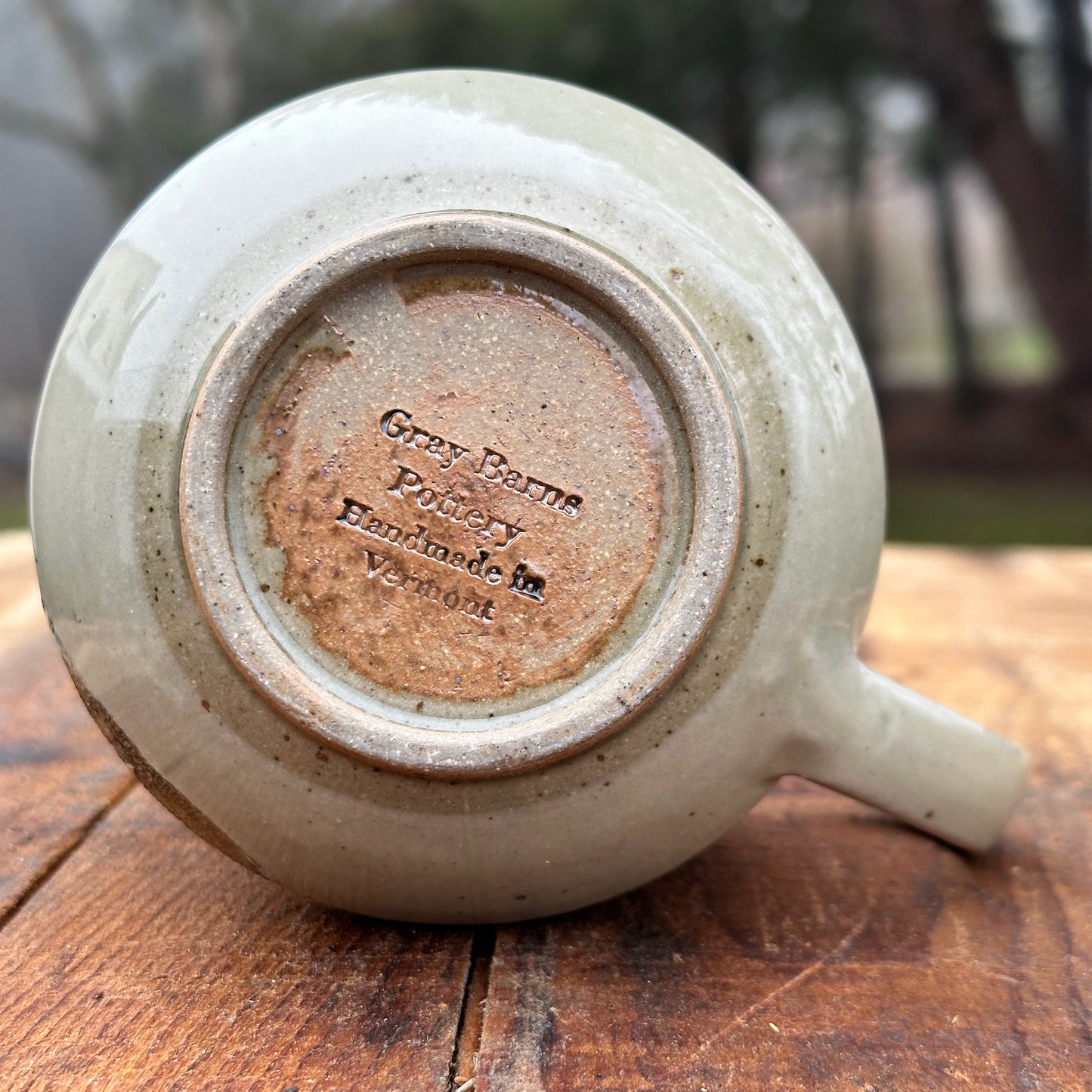 Sage Celadon Slipware Angle Mug