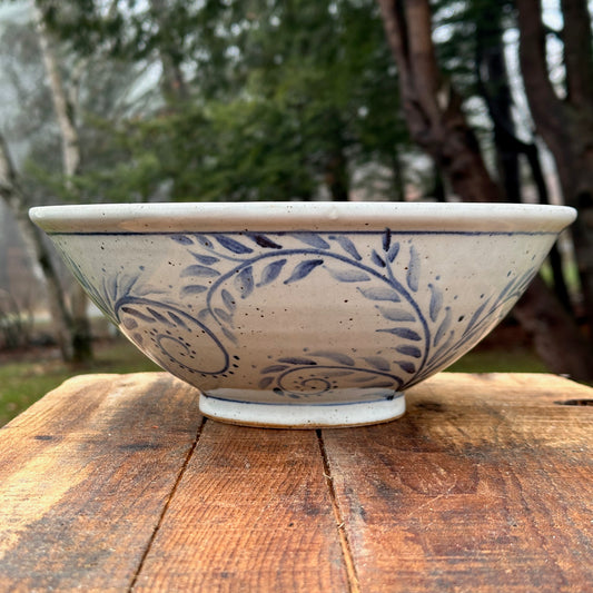 Cobalt Brushwork Medium Serving Bowl