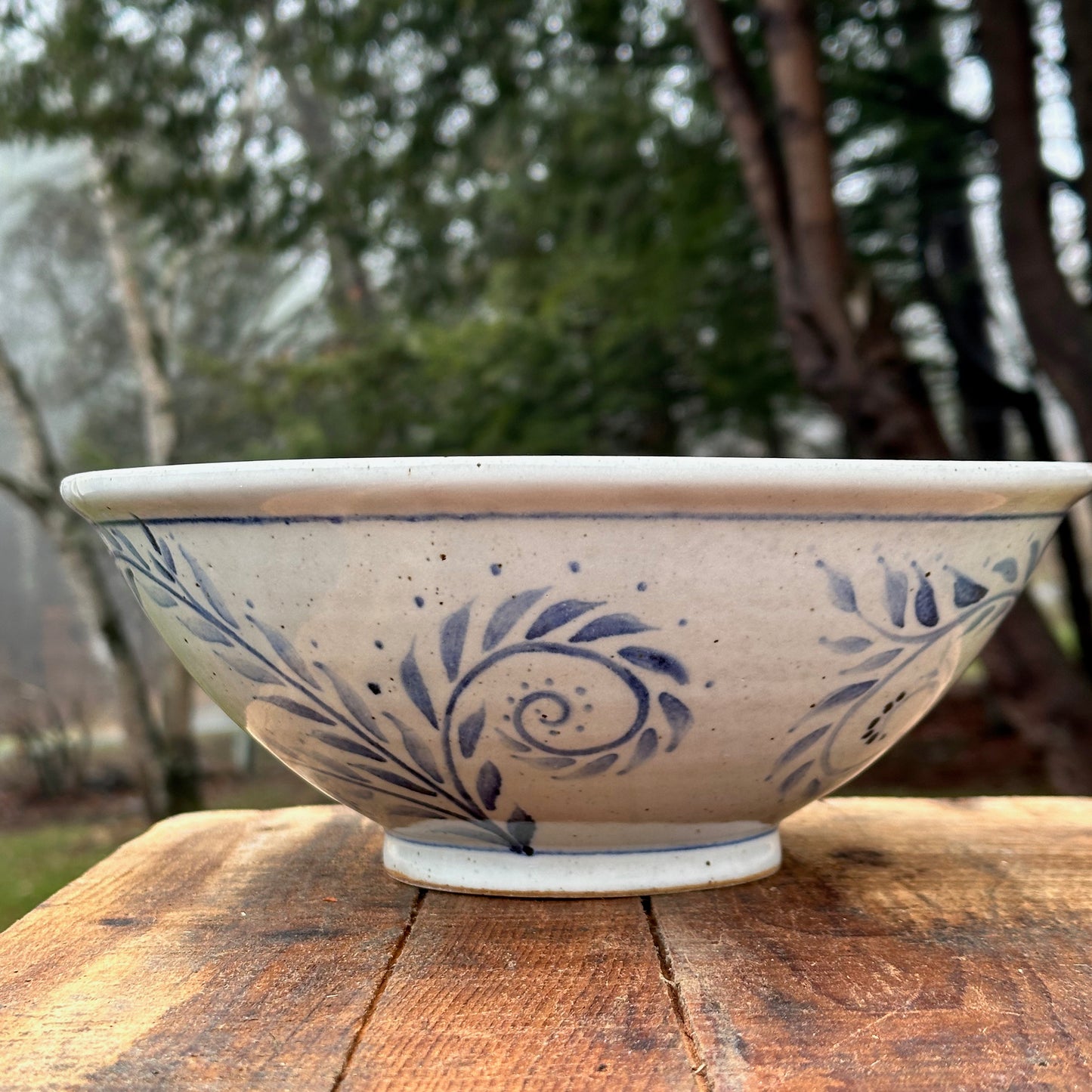 Cobalt Brushwork Medium Serving Bowl